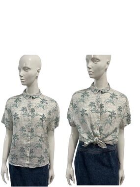 C&C Palm Tree Linen Button Down Shirt